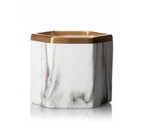 HowHomely Pot de fleurs décoratif Sona aspect marbre avec hexagonal doré 12 cm
