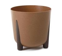 HowHomely Pot de fleurs en plastique marron - Avec pieds marron - Pot de fleurs écologique - Diamètre : 25,5 cm - Hauteur : 25,3 cm - Léger et stable - Pour l'intérieur ou le balcon et la terrasse