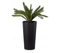 HowHomely Pot de fleurs grand format haut 57 cm avec insert pot de 30 cm de diamètre - Grand pot de fleurs en plastique noir pour décoration de salon, jardin ou terrasse