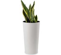 HowHomely Pot de fleurs Urbanika 47 cm de hauteur, bac à plantes, blanc Cache-pot pour jardin balcon