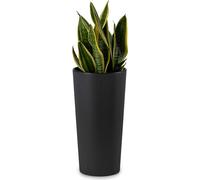 HowHomely Pot de fleurs Urbanika 47 cm de hauteur, bac à plantes, noir Cache-pot pour jardin balcon
