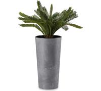 HowHomely Pot de fleurs Urbanika 57 cm de haut, bac à plantes, gris Cache-pot pour jardin balcon