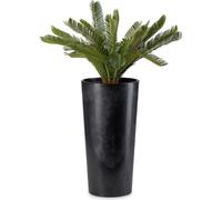 HowHomely Pot de fleurs Urbanika 57 cm de haut, bac à plantes, noir Cache-pot pour jardin balcon