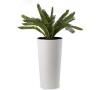 HowHomely Pot de fleurs Urbanika 57 cm de hauteur, bac à plantes, blanc Cache-pot pour jardin balcon