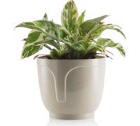 HowHomely Pot de fleurs Zoe 64 cm de hauteur, bac à plantes, beige Cache-pot pour jardin balcon