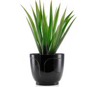 HowHomely Pot de fleurs Zoe hauteur 14 cm, bac à plantes, noir Cache-pot pour jardin balcon