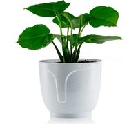 HowHomely Pot de fleurs Zoe hauteur 16 cm, bac à plantes, blanc Cache-pot pour jardin balcon