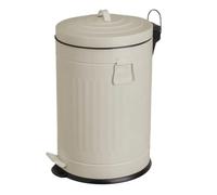 HowHomely Poubelle avec couvercle beige 20 l en acier