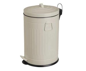 HowHomely Poubelle avec couvercle beige 20 l en acier