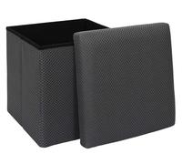 HowHomely Pouf avec espace de rangement - 38 x 38 x 38 cm - Gris - Pliable - Rembourré - Boîte de rangement - Idéal pour salon, chambre à coucher, couloir, bureau, couloir