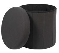 HowHomely Pouf avec espace de rangement - 38 x 38 x 38 cm - Noir - Boîte de rangement pliable et rembourrée - Idéal pour salon, bureau, couloir, chambre à coucher, couloir