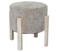 HowHomely Pouf rembourré taupe rond - Tabouret rembourré - Doux et compact - Pour salon et chambre à coucher