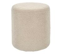 HowHomely | Pouf rond 35 x 35 x 35 cm - Pouf en tissu bouclé, beige, doux et moderne, tabouret rembourré pour salon, chambre à coucher, couloir, pouf décoratif