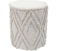 HowHomely Pouffe beige Coussin d'assise 37x37x41 cm Puff Boho motif géométrique