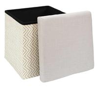 HowHomely Pouffe Puff - Coussin de sol - 38 x 38 x 38 cm - Beige/gris - Tabouret moderne avec espace de rangement pour salon, chambre à coucher, couloir ou chambre d'enfant - Compact et polyvalent
