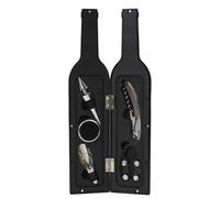 HowHomely | Set à vin 5 pièces dans un étui à bouteille - Tire-bouchon, anneau anti-goutte, bec verseur, coupe-capsule - Cadeau pratique pour les amateurs de vin