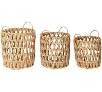 HowHomely | Set de 3 paniers ajourés - Marron