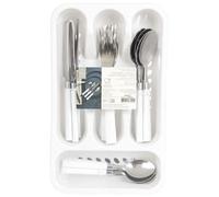 HowHomely | Set de couverts Lino 16 pièces blanc - Acier inoxydable couverts de table modernes, couteaux fourchettes cuillères, couverts de table pour 4 personnes, vaisselle cuisine