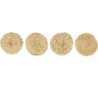 HowHomely | Set de dessous de verre - 10 cm - 4 pièces - Jute - Fait main - Accessoires de table rustiques - Style Boho
