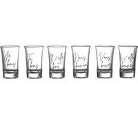 HowHomely | Set de verres à liqueur - 6 pièces - Verre avec phrases en français - Idée cadeau amusante - Vaisselle de fête