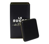 HowHomely | Sucrier Bistrot 2L noir - Boîte de conservation en métal avec couvercle - Boîte de rangement de cuisine pour sucre, thé ou aliments de style bistrot