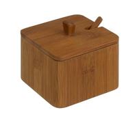 HowHomely | Sucrier / salière en bambou - Boîte de conservation - 400 ml - Avec couvercle et cuillère - Boîte à épices - Boîte à miel - Boîte de rangement - Aspect bois