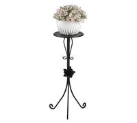 HowHomely Support à plantes rond en métal 75 cm de haut | Tabouret à fleurs artisanal en métal avec éléments décoratifs | Support à fleurs pour le salon et la chambre à coucher