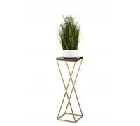 HowHomely Support de fleurs doré 70 cm avec panneau MDF noir Glamour
