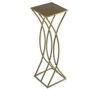 HowHomely Support de fleurs en métal doré 75 cm de haut - Tabouret solide et robuste en métal - Support pour plantes avec forme élégante pour la décoration dans le salon