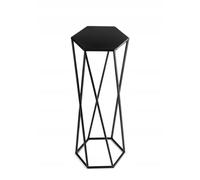 HowHomely Support de fleurs en métal noir de 70 cm de haut - Tabouret solide de forme hexagonale - Support de plantes de style loft pour la décoration intérieure