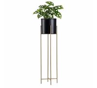 HowHomely Support de pot de fleurs décoratif en métal - 95 cm - Doré/noir - Style loft