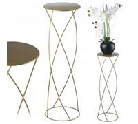 HowHomely Support décoratif en métal - 70 cm - Rond - Doré - Moderne - Style Loft - Porte Plante