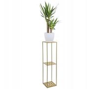 HowHomely Support moderne en métal à deux niveaux pour plantes - 100 cm - Doré