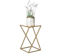HowHomely Support moderne en métal pour plantes - 40 cm - Doré