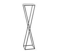 HowHomely Support pour plantes en métal - 100 cm de haut - Tabouret stable et solide avec panneau MDF blanc sur support noir - Support de fleurs pour décoration intérieure HowHomely Support pour