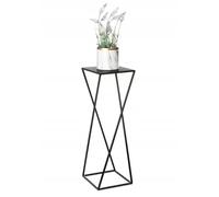 HowHomely Support pour plantes en métal noir 70 cm de haut - Support pour fleurs en métal solide et robuste - Support pour plantes de style loft pour la décoration du salon