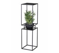 HowHomely | Support pour plantes étagère à fleurs 87 cm en métal noir support de fleurs loft 2 niveaux industriel moderne minimaliste support de pot de fleurs intérieur