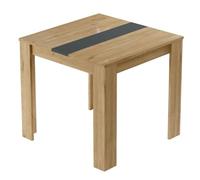HowHomely Table à manger Future 80 x 80 x 73,8 cm - Table de cuisine en chêne anthracite, table de salle à manger moderne, rectangulaire, stable, aspect bois, facile d'entretien, design intemporel