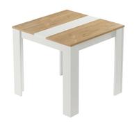 HowHomely Table à manger Future 80 x 80 x 73,8 cm - Table de cuisine en chêne blanc, table de salle à manger moderne, rectangulaire, stable, facile d'entretien, aspect bois, design intemporel