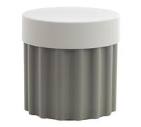 HowHomely Table basse 36 x 36 x 37 cm - Design gris - Table d'appoint légère en plastique avec surface brillante - Élément décoratif