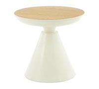 HowHomely Table basse Boston Crème - Table d'appoint ronde en métal moderne - Petite table décorative scandinave - Table à café