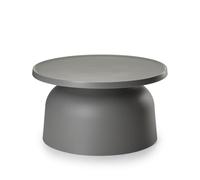 HowHomely Table basse ronde 37 x 67 cm Gris | Petite table d'appoint moderne | Table basse pour salon | Table basse de salon Loft Décoration moderne