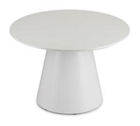 HowHomely Table basse ronde blanche de 60 cm de diamètre - Petite table d'appoint en bois massif - Style scandinave - Minimaliste - Table de salon