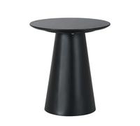 HowHomely Table basse ronde noire de 45 cm de diamètre - Petite table d'appoint en bois massif - Style scandinave - Table minimaliste en bois pour salon
