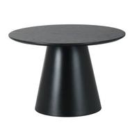 HowHomely Table basse ronde noire de 60 cm de diamètre - Petite table d'appoint en bois massif - Table basse en bois massif - Style scandinave - Minimaliste - Table de salon