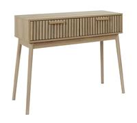 HowHomely | Table console 100 cm aspect chêne - Console moderne, table d'appoint étroite pour couloir, salon, chambre à coucher, table décorative