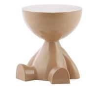 HowHomely Table d'appoint 36 x 36 x 41 cm - Design beige - Table latérale légère en plastique avec surface brillante - Table basse - Table de chevet - Élément décoratif