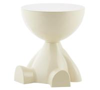 HowHomely Table d'appoint 36 x 36 x 41 cm - Design crème - Table latérale légère en plastique avec surface brillante - Table basse - Table de chevet - Élément décoratif