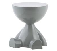 HowHomely Table d'appoint 36 x 36 x 41 cm - Design gris - Table latérale légère en plastique avec surface brillante - Table basse - Table de chevet - Élément décoratif