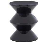 HowHomely Table d'appoint, table basse, moderne, noire, minimaliste, pour canapé, chevet, table basse, table de rangement, en plastique, forme géométrique, compacte pour le salon